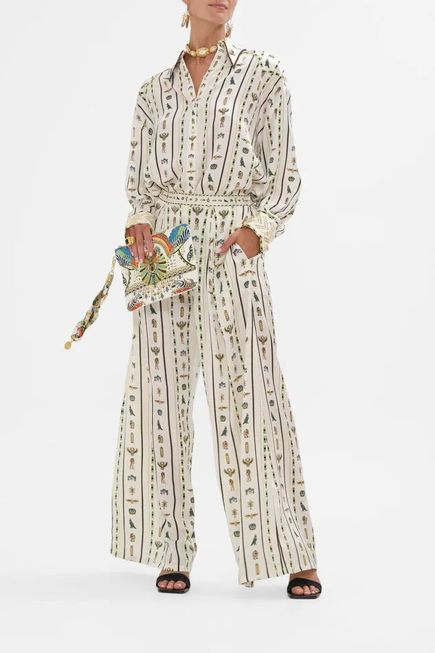 LONG LINE SHIRT WITH YOKE AND BUTTON DETAIL VALLEY OF THE QUEENS Valley Of The Queens Womens Camilla Long Sleeve Tops