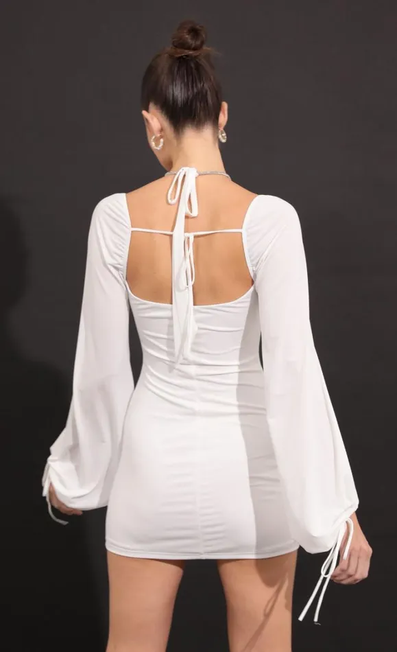Long Sleeve Bodycon Dress White Women LUCY IN THE SKY Mini Dresses Long Sleeve Bodycon Dress White Women LUCY IN THE SKY Mini Dresses