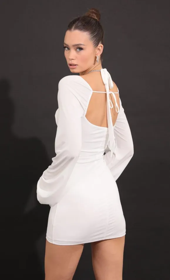 Long Sleeve Bodycon Dress White Women LUCY IN THE SKY Mini Dresses Long Sleeve Bodycon Dress White Women LUCY IN THE SKY Mini Dresses
