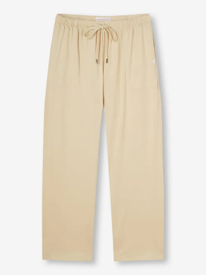 Lounge Pants Men Derek Rose Lounge Pants Basel Micro Modal Stretch Ecru