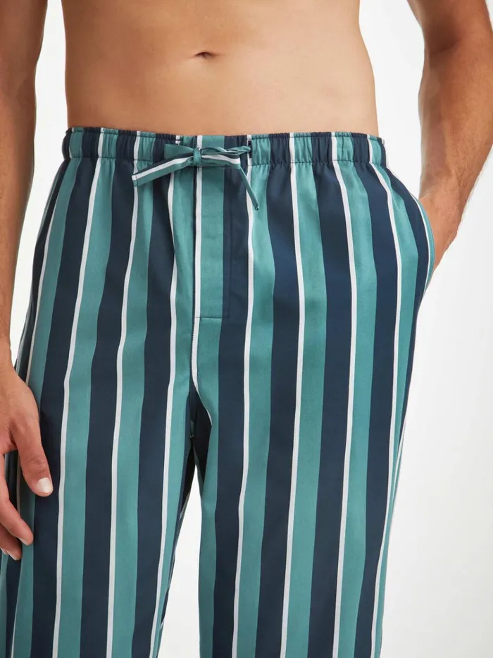 Lounge Pants Men Derek Rose Lounge Pants Royal 221 Cotton Teal