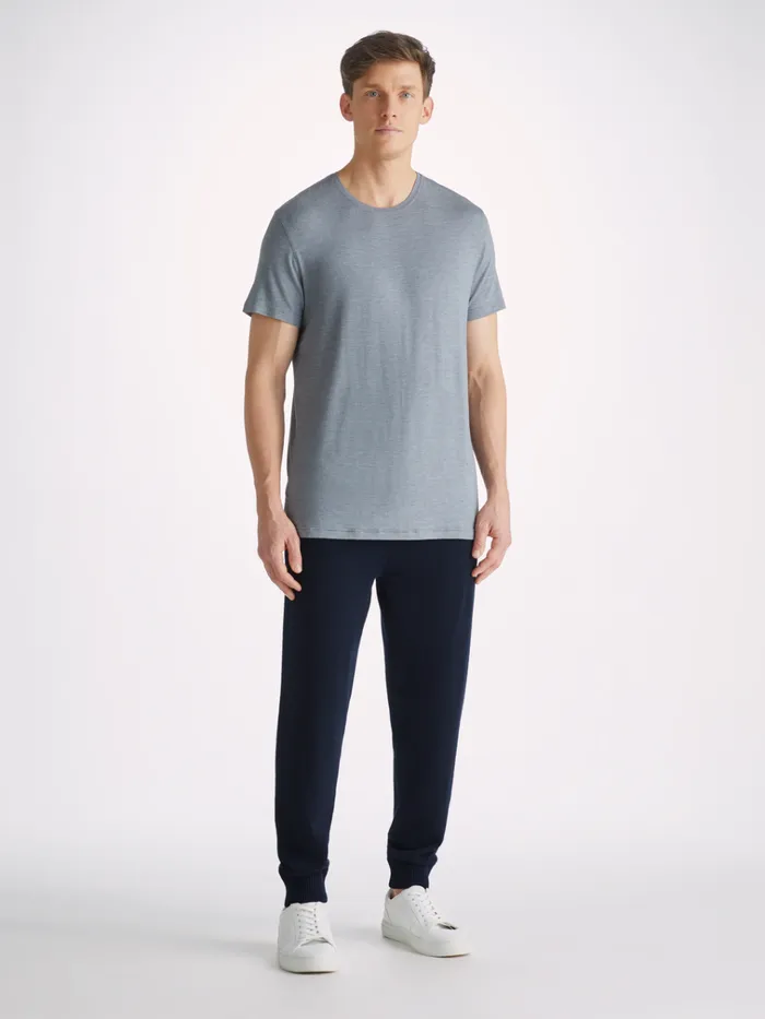 Lounge Pants Men Derek Rose Track Pants Finley Cashmere Navy