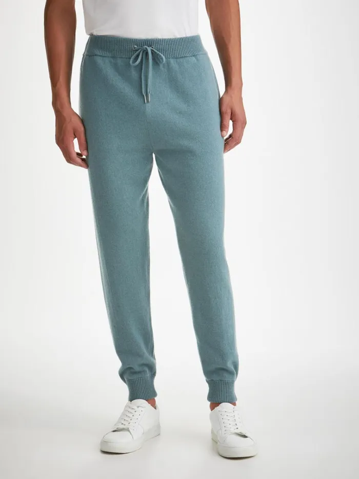 Lounge Pants Men Derek Rose Track Pants Finley Cashmere Teal