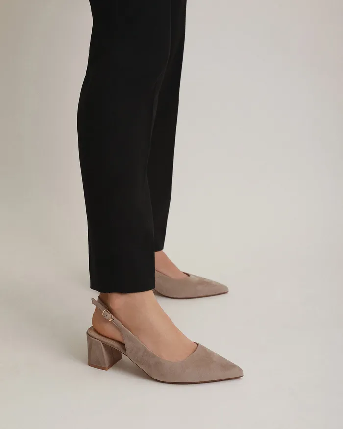 LOW HEELS jomercer Women Cara low heels mushroom suede