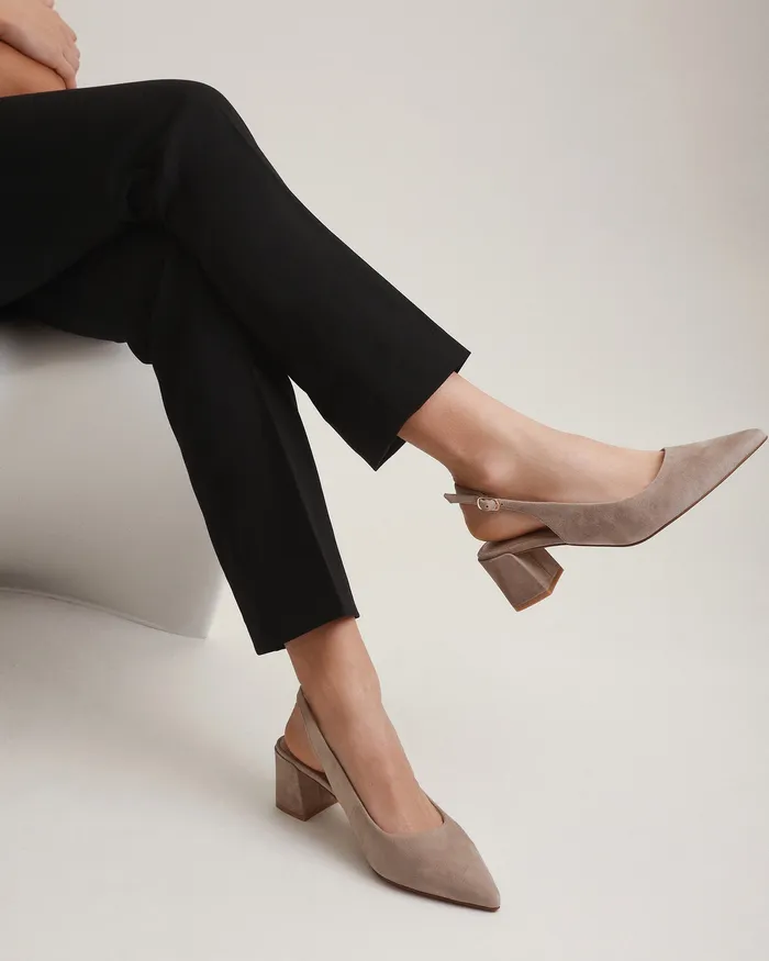 LOW HEELS jomercer Women Cara low heels mushroom suede