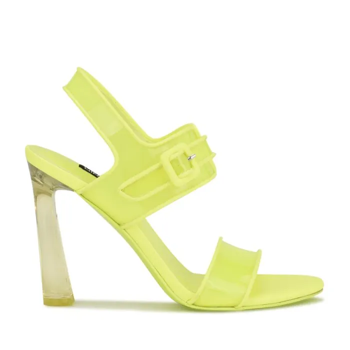 Lucile Clear Strappy Sandals Yellow Women Nine West Sandals