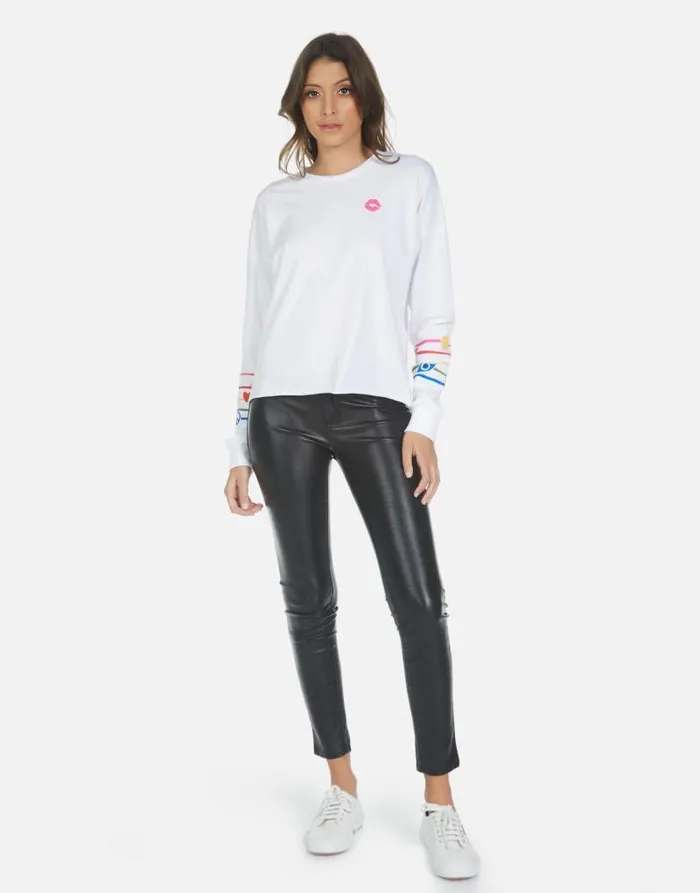Luella Elements Rainbow White Women Lauren Moshi Long Sleeve