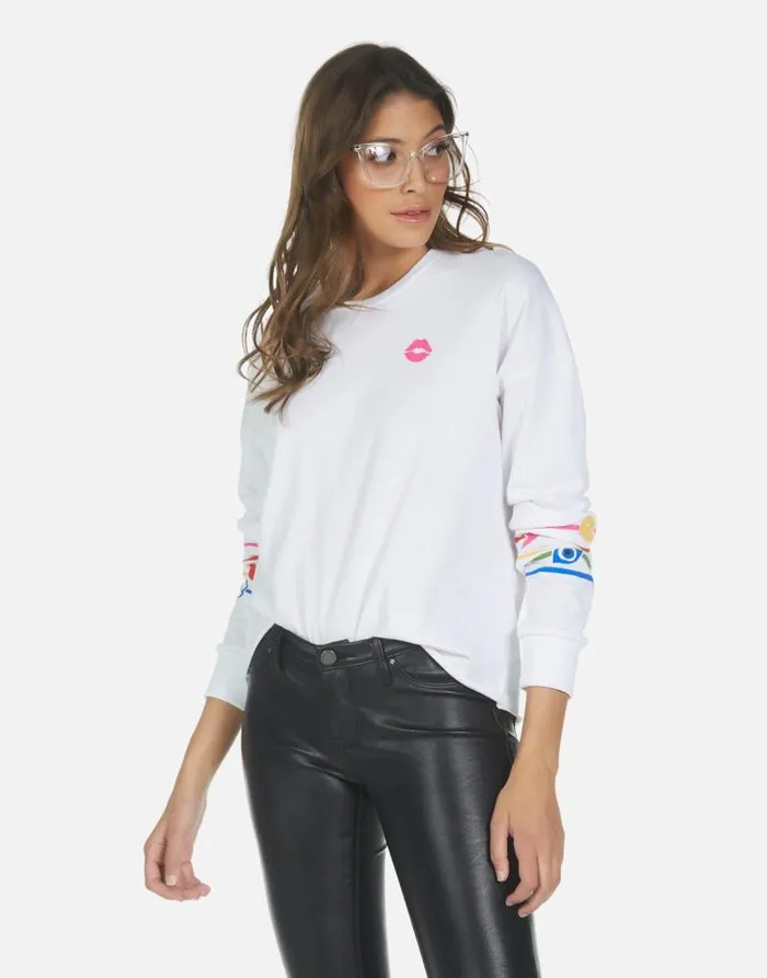 Luella Elements Rainbow White Women Lauren Moshi Long Sleeve