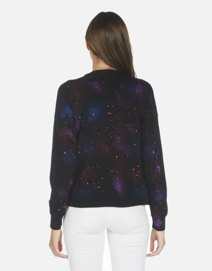Luella Galaxy Lip Black Galaxy Splatter Women Lauren Moshi Long Sleeve
