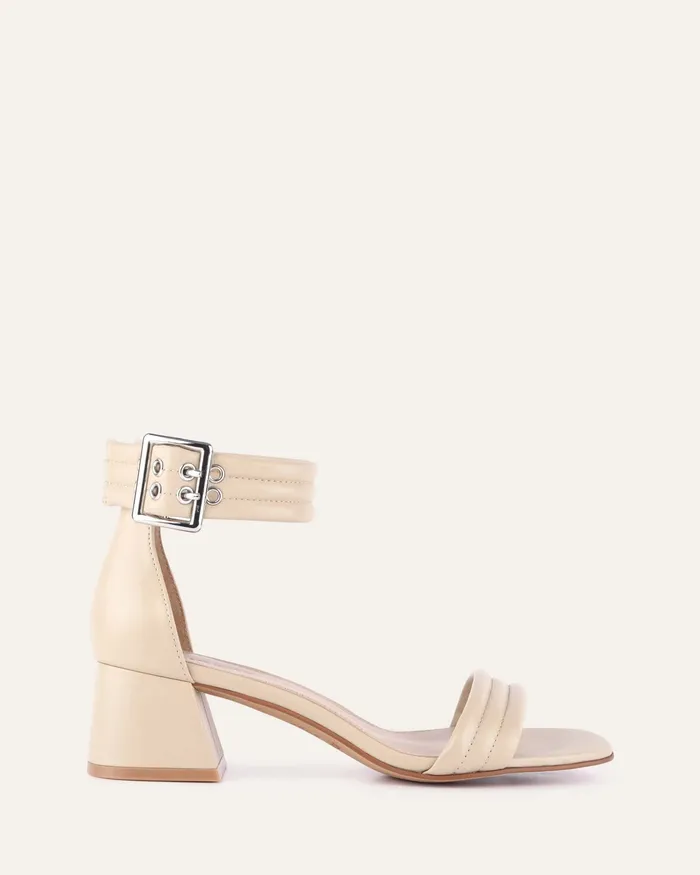 Lyric mid heel sandals sand leather MID SANDALS jomercer Women