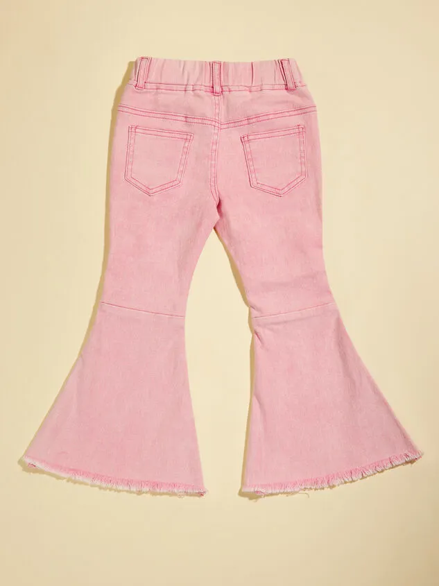 Macy Toddler Denim Flares Pink Girl Altar039d State Bottoms Macy Toddler Denim Flares Pink Girl Altar039d State Bottoms