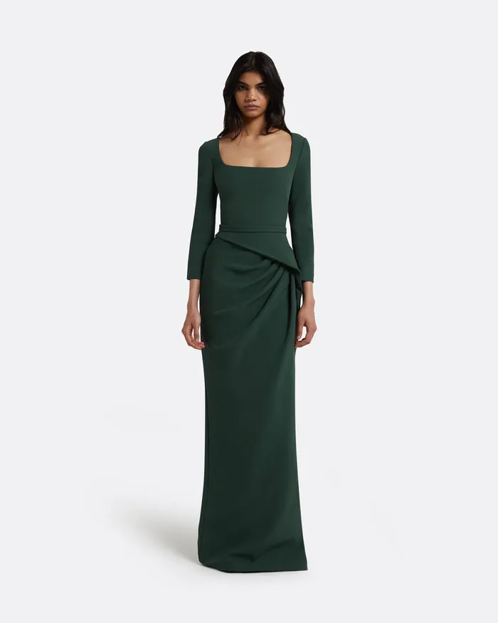 Mahir Darkest Spruce Long Dress Darkest Spruce Dresses Safiyaa Women
