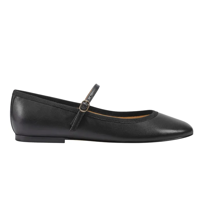 Marc Fisher Espina Ballet Flat Black Leather Women Loafers and Flats