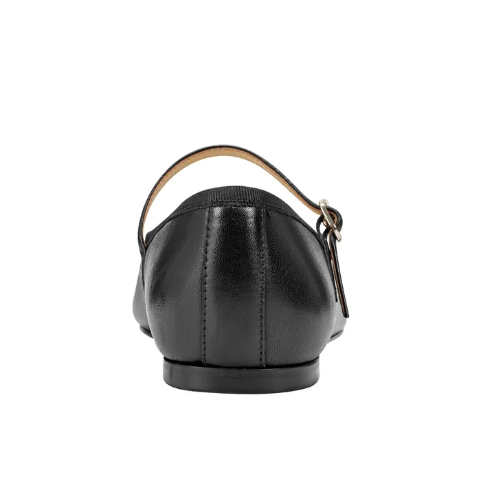 Marc Fisher Espina Ballet Flat Black Leather Women Loafers and Flats