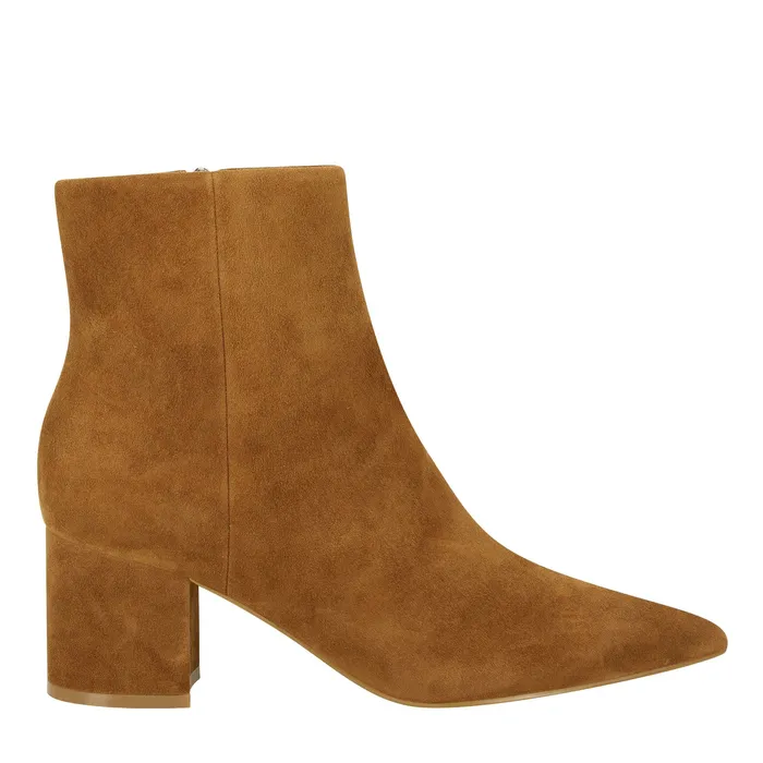 Marc Fisher Jarli Pointy Ankle Bootie Brown Suede Women Booties