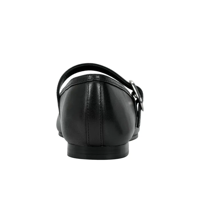 Marc Fisher Loafers and Flats Women Garissa Mary Jane Ballet Flat Black Leather