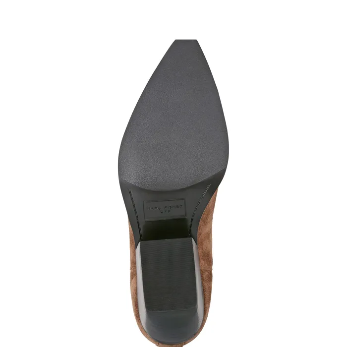 Marc Fisher Pryce Western Bootie Natural Suede Women Casual Boots