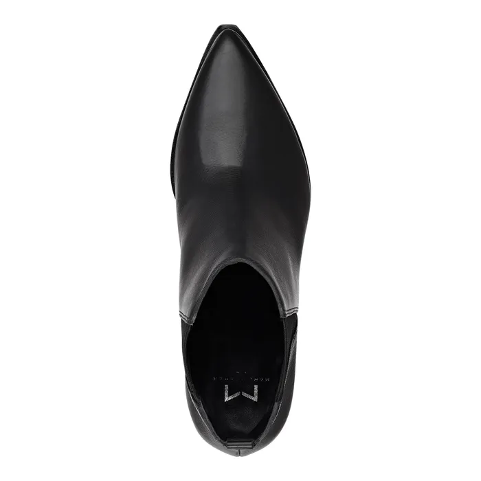 Marc Fisher Yale Pointy Toe Chelsea Bootie Black Leather Women Booties