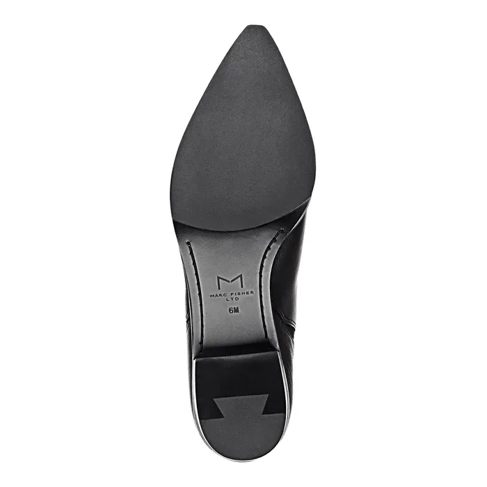 Marc Fisher Yale Pointy Toe Chelsea Bootie Black Leather Women Booties