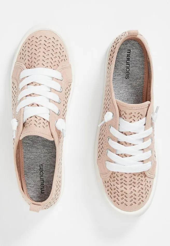 Mariah Suede Perforated Slip On Sneaker Women Maurices Flats and Sneakers