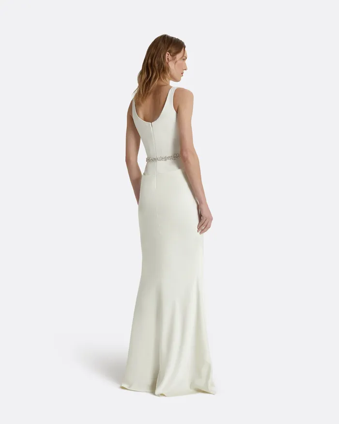 Marlena Ivory Embroidered Long Dress Ivory Bridal Safiyaa Women