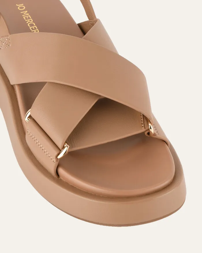 Marley flat sandals tan leather Women FLAT SANDALS jomercer Marley flat sandals tan leather Women FLAT SANDALS jomercer