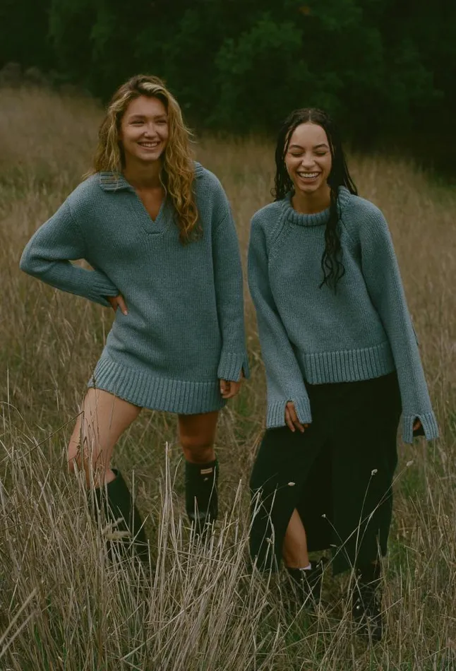 Martine Dress Denim Women Ciao Lucia Knit Dresses