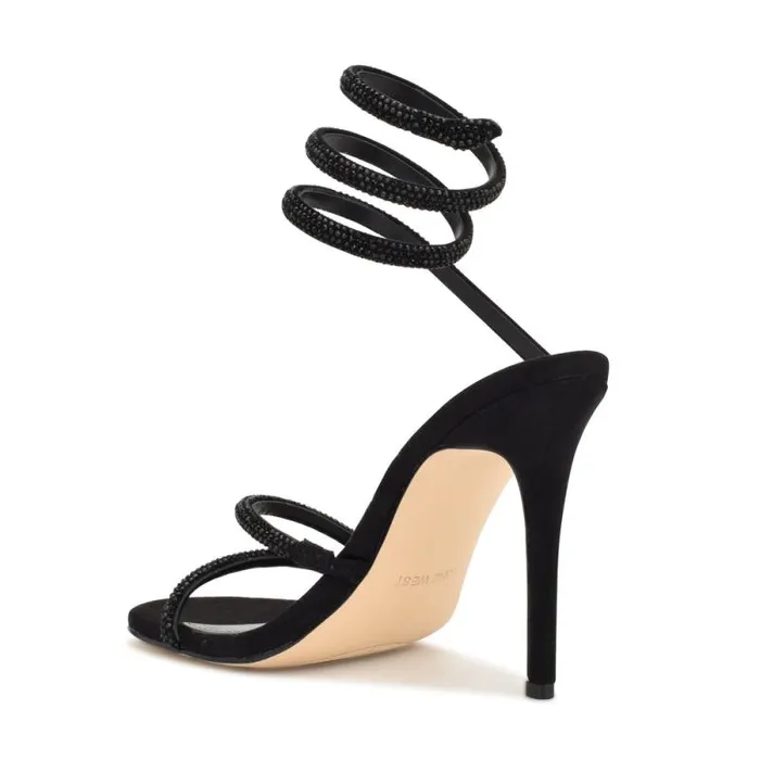 Maskil Ankle Wrap Heeled Sandals Black Suede Women Nine West Sandals Maskil Ankle Wrap Heeled Sandals Black Suede Women Nine West Sandals