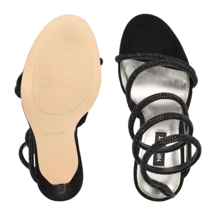 Maskil Ankle Wrap Heeled Sandals Black Suede Women Nine West Sandals Maskil Ankle Wrap Heeled Sandals Black Suede Women Nine West Sandals