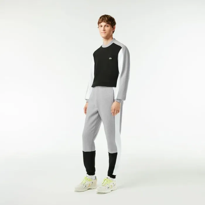 Matching Sets Men Lacoste Men039s Regular Fit Colorblock Joggers Grey Chine Black White Sj1