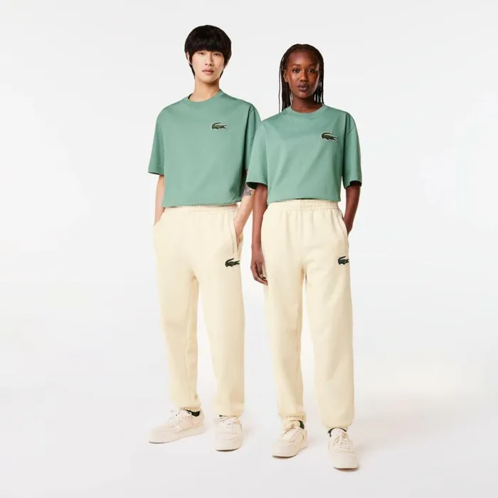 Matching Sets MenWomen Lacoste Unisex Organic Cotton Fleece Sweatpants Cream Xfj