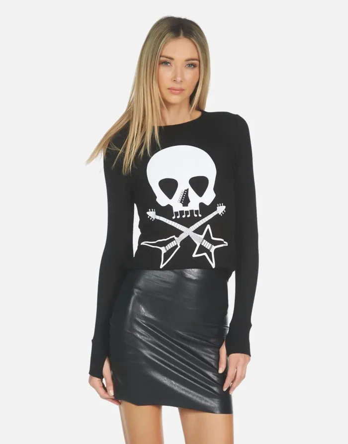 McKinley Music Skull Black Women Lauren Moshi Long Sleeve