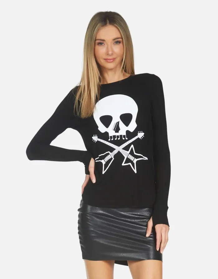 McKinley Music Skull Black Women Lauren Moshi Long Sleeve