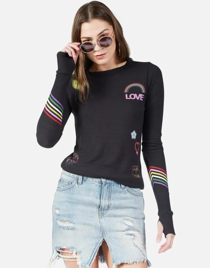 McKinley Neon Signs Onyx Women Lauren Moshi Long Sleeve