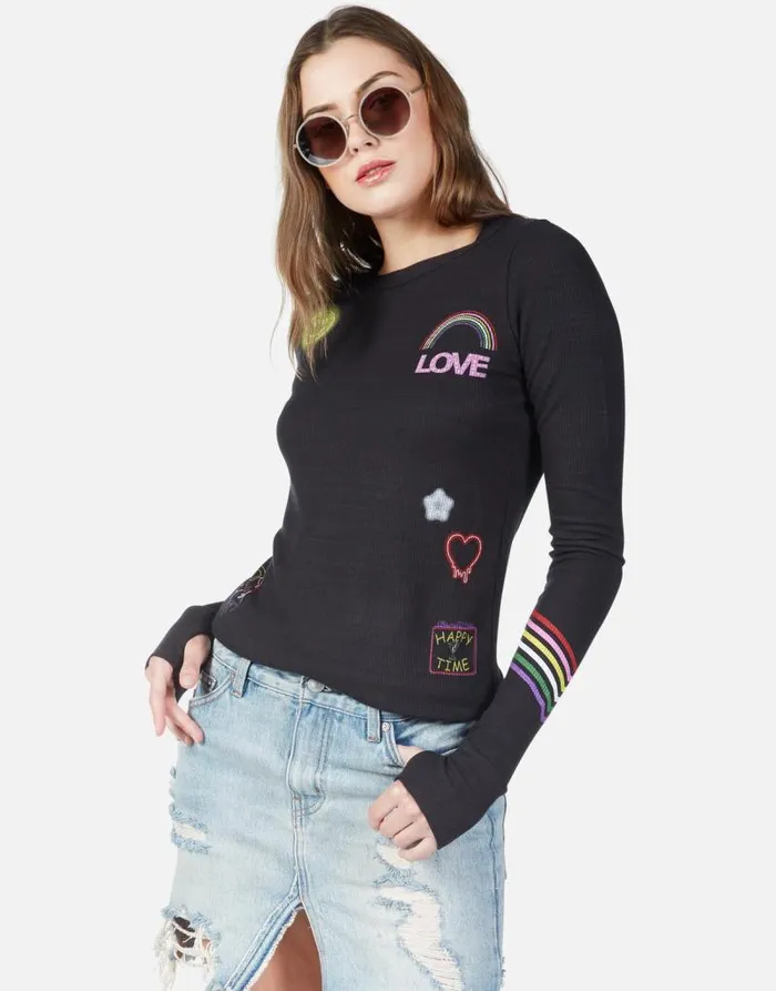 McKinley Neon Signs Onyx Women Lauren Moshi Long Sleeve