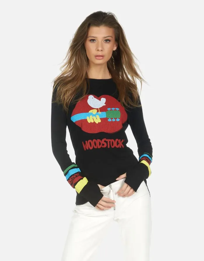 McKinley Woodstock Lip Black Women Lauren Moshi Long Sleeve