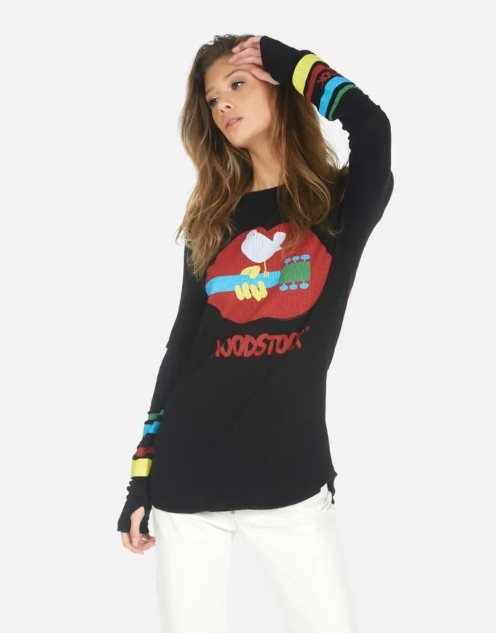 McKinley Woodstock Lip Black Women Lauren Moshi Long Sleeve