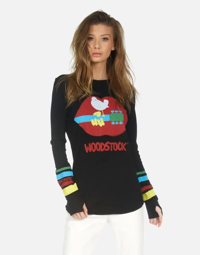 McKinley Woodstock Lip Black Women Lauren Moshi Long Sleeve