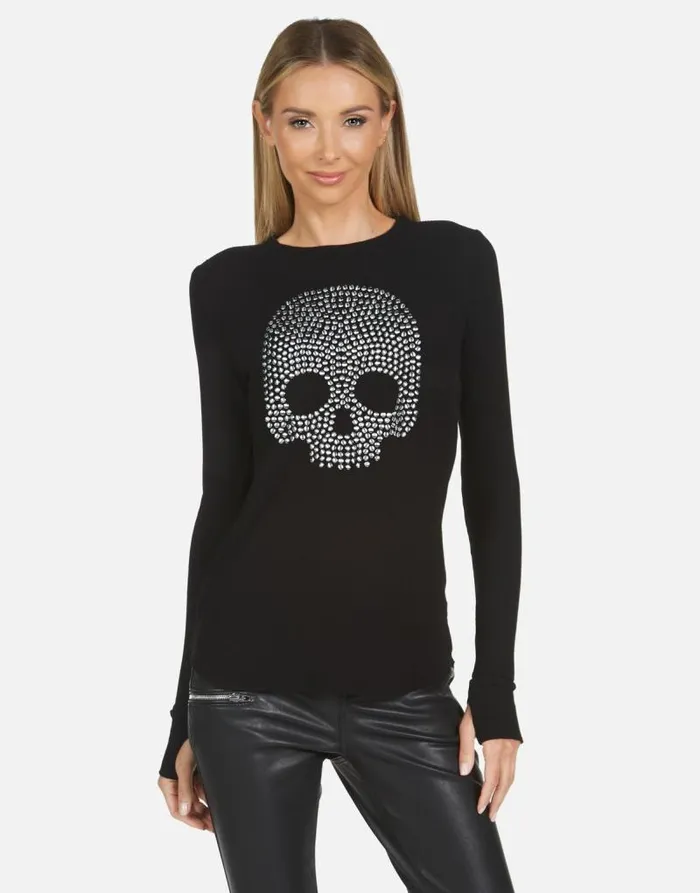 McKinley X Nailhead Skull Black Women Lauren Moshi Long Sleeve
