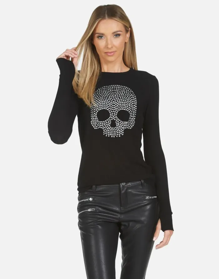McKinley X Nailhead Skull Black Women Lauren Moshi Long Sleeve