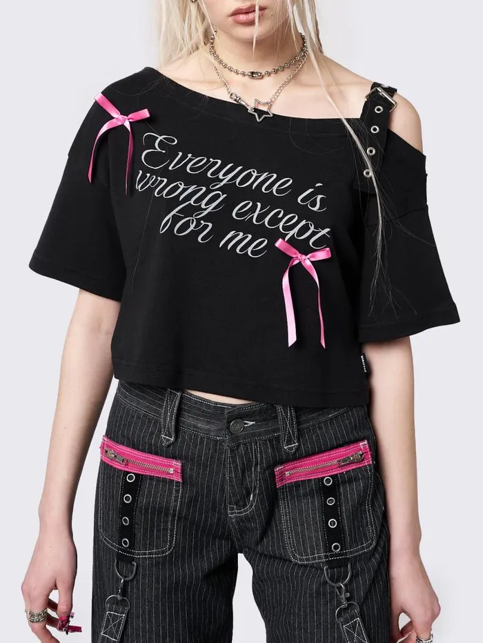 Me Vs Everyone Black Off Shoulder Top Women Minga London Tops and TShirts Me Vs Everyone Black Off Shoulder Top Women Minga London Tops and TShirts