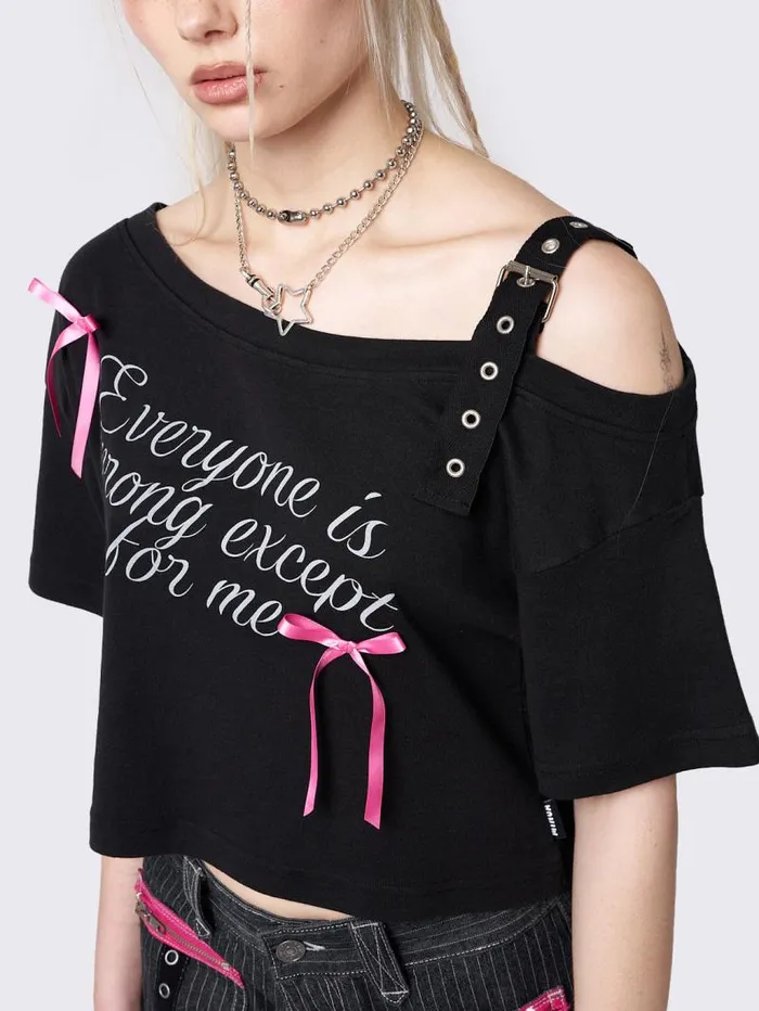 Me Vs Everyone Black Off Shoulder Top Women Minga London Tops and TShirts Me Vs Everyone Black Off Shoulder Top Women Minga London Tops and TShirts