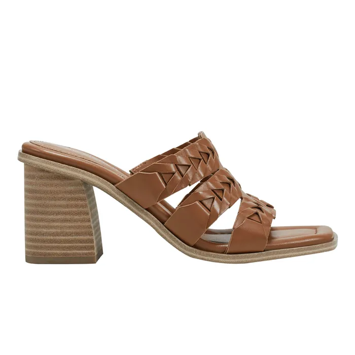 Melita Block Heel Sandal Medium Natural Women Mules and Slides Marc Fisher