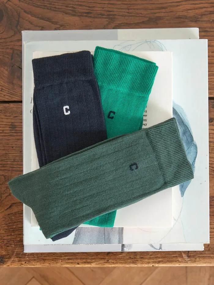 Men Accessories Cyrillus Pack Of 3 Pairs Of Plain Socks Marine