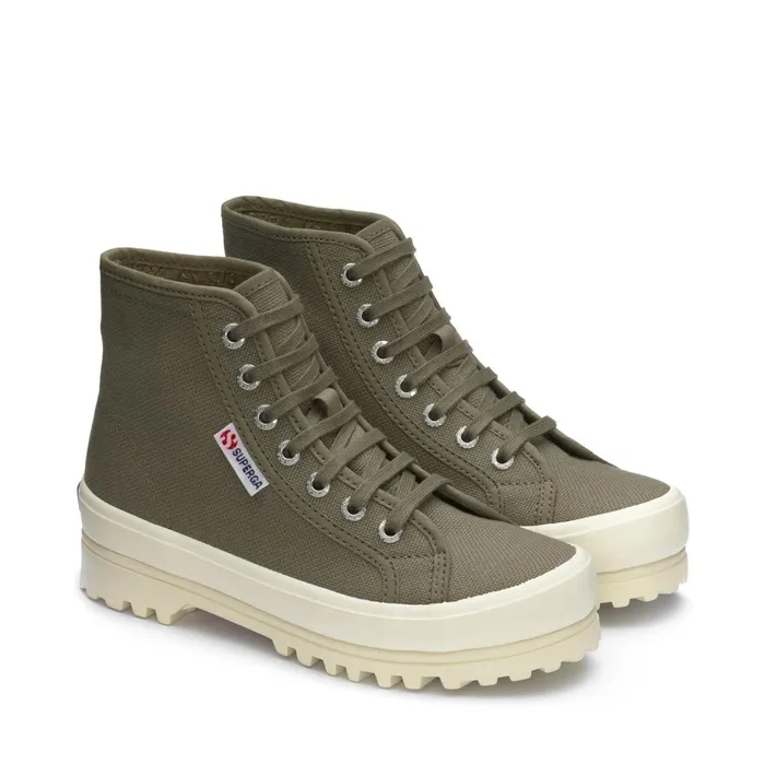Men Ankle Boots Unisex 2341 ALPINA Laced GREEN SAFARIF AVORIO Superga Ankle Boots