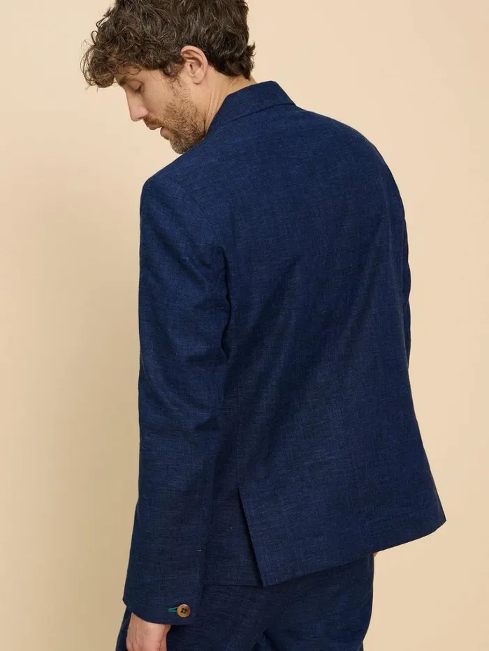 Men BLAZERS White Stuff Linen Blend Blazer Dark Navy Men BLAZERS White Stuff Linen Blend Blazer Dark Navy