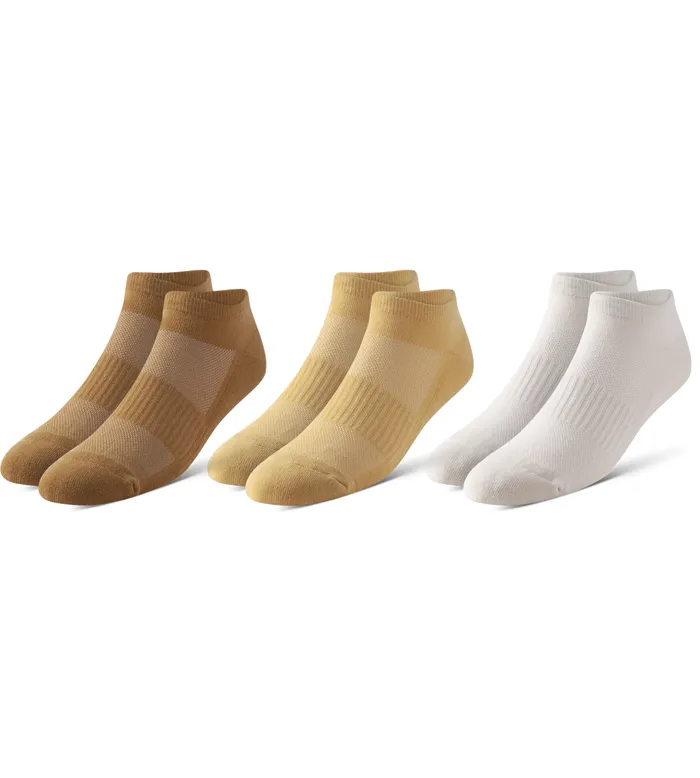 Men Bowo Cushion Low Cut Mustard Socks 3 Pack Pair Of Thieves LowCut