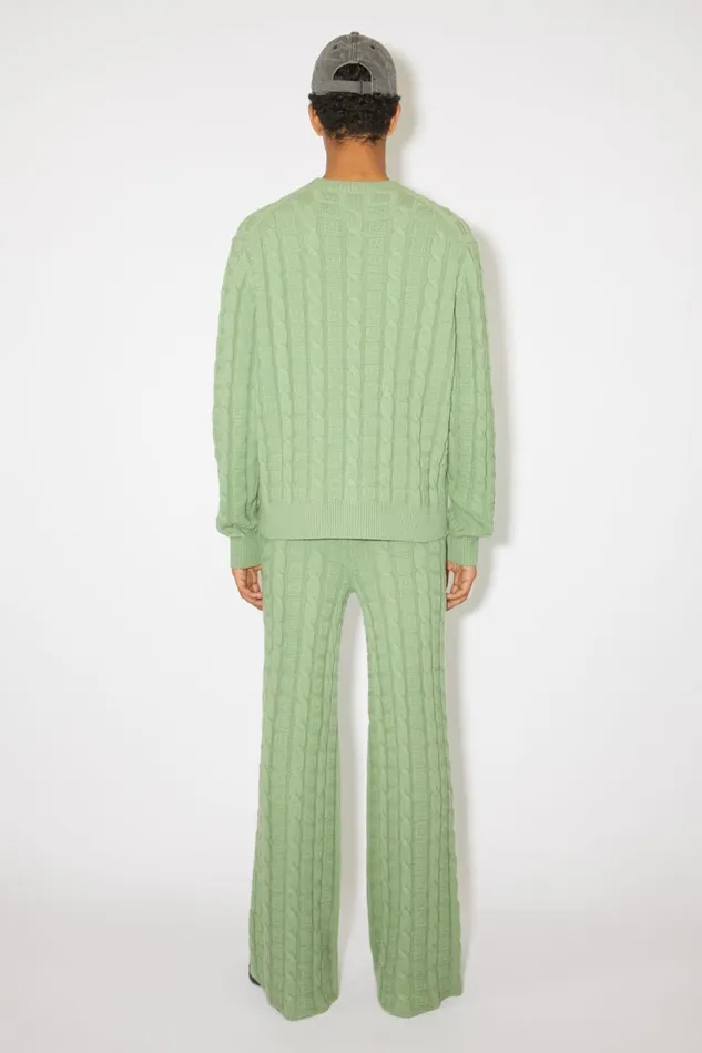 Men Cable Wool Jumper Sage Green Acne Studios Knitwear