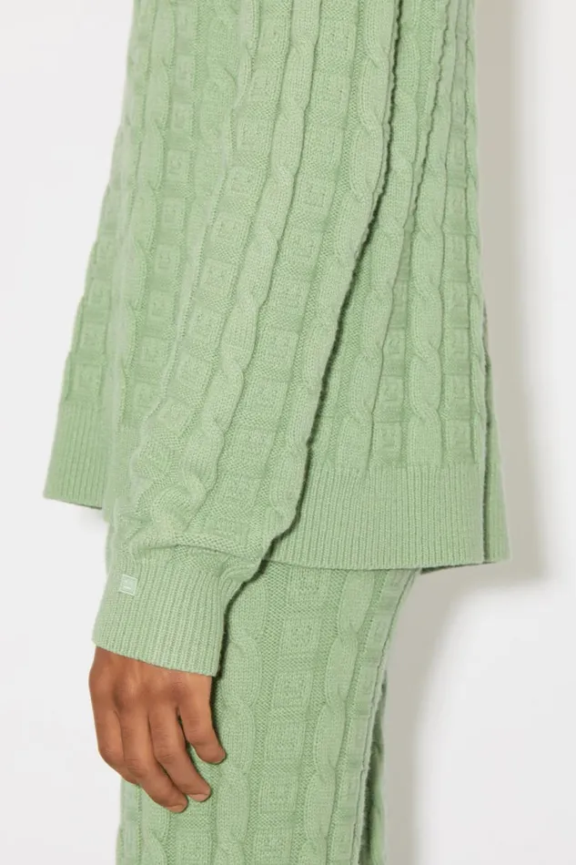 Men Cable Wool Jumper Sage Green Acne Studios Knitwear