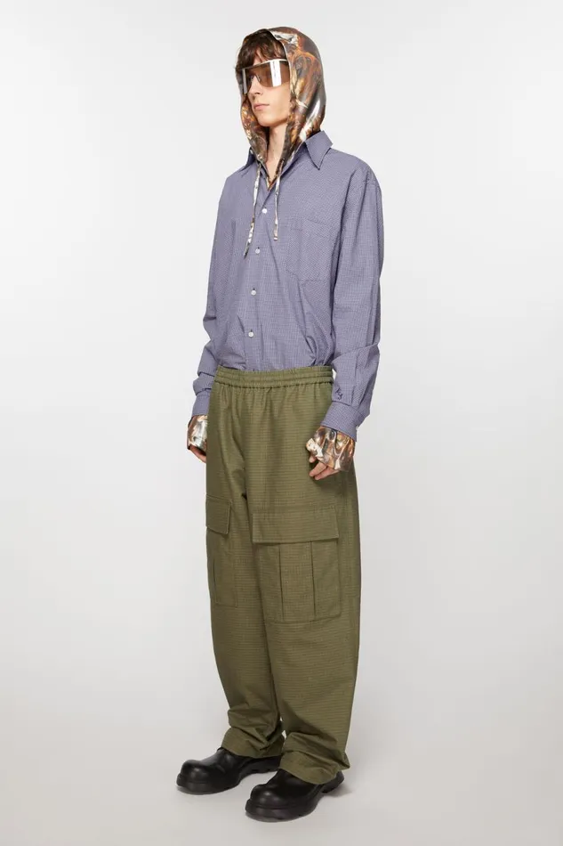 Men Cargo Trousers Olive Green Acne Studios Trousers